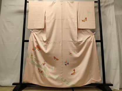 平和屋着物■訪問着 駒刺繍 舞蝶文 金彩 正絹 逸品 CABG5902oy