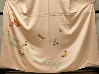 平和屋着物■訪問着 駒刺繍 舞蝶文 金彩 正絹 逸品 CABG5902oy
