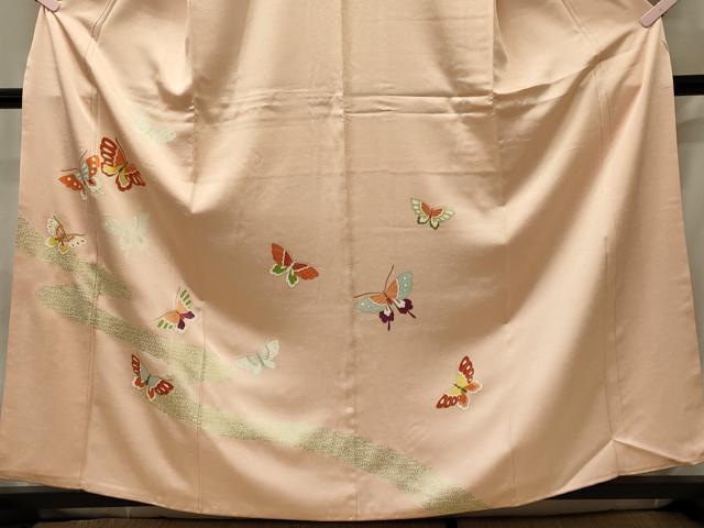 平和屋着物■訪問着 駒刺繍 舞蝶文 金彩 正絹 逸品 CABG5902oy