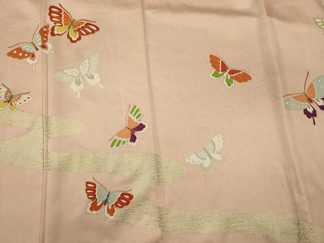 平和屋着物■訪問着 駒刺繍 舞蝶文 金彩 正絹 逸品 CABG5902oy