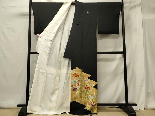 平和屋着物■豪華黒留袖　刺繍　雲取り草花文　金彩　高島屋扱い　正絹　逸品　CABG5909oy