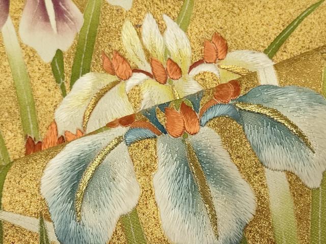 平和屋着物■豪華黒留袖　刺繍　雲取り草花文　金彩　高島屋扱い　正絹　逸品　CABG5909oy