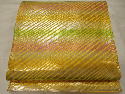 平和屋着物◎六通柄袋帯 斜線文 正絹 逸品 CABG5968oy