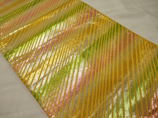 平和屋着物◎六通柄袋帯 斜線文 正絹 逸品 CABG5968oy