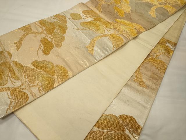 平和屋着物◎六通柄袋帯　枝松文　金糸　正絹　逸品　CABG5972oy