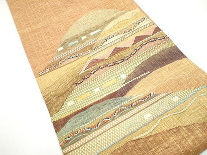 平和屋着物▽太鼓柄袋帯　スリーシーズン　春夏秋　すくい織　遠山霞文　正絹　逸品　CABG6012hy