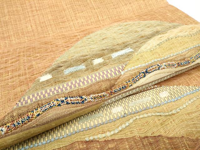 平和屋着物▽太鼓柄袋帯　スリーシーズン　春夏秋　すくい織　遠山霞文　正絹　逸品　CABG6012hy