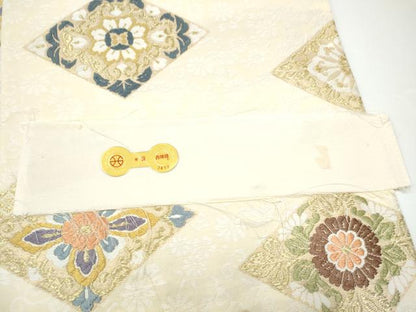 平和屋着物●西陣　創喜庵謹製　六通柄袋帯　唐織　菱花唐草文　金糸　証紙付き　正絹　逸品　CABG6016hy