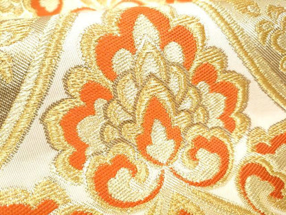 平和屋着物●西陣　川島織物　六通柄　本袋帯　七宝花文　金糸　正絹　逸品　CABG6019hy