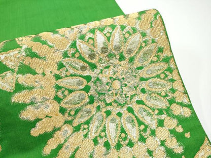 平和屋着物●西陣　川島織物　六通柄　本袋帯　花唐草文　金糸　正絹　逸品　CABG6020hy