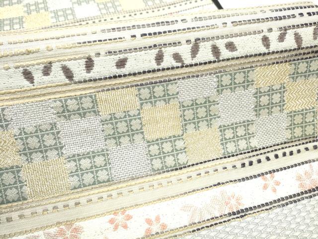平和屋着物●両面　全通柄袋帯　横段花文　やまと誂製　正絹　逸品　CABG6024hy