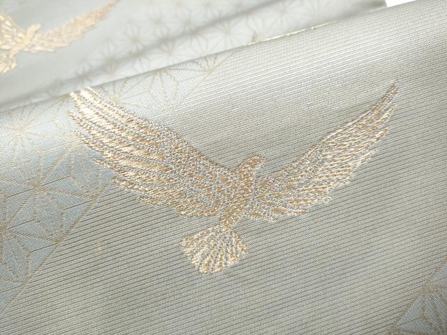 平和屋着物●染色作家　斉藤三才　六通柄袋帯　三才鳥　金糸　正絹　逸品　CABG6032hy