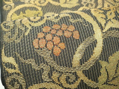 平和屋着物●全通柄　本袋帯　葡萄蔦の葉文　金糸　正絹　逸品　CABG6033hy