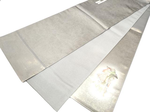 平和屋着物●友禅師・京の名工・伝統工芸士・樽本伊勢蔵 　太鼓柄袋帯　楽器草花文　金銀彩　正絹　逸品　CABG6045hy