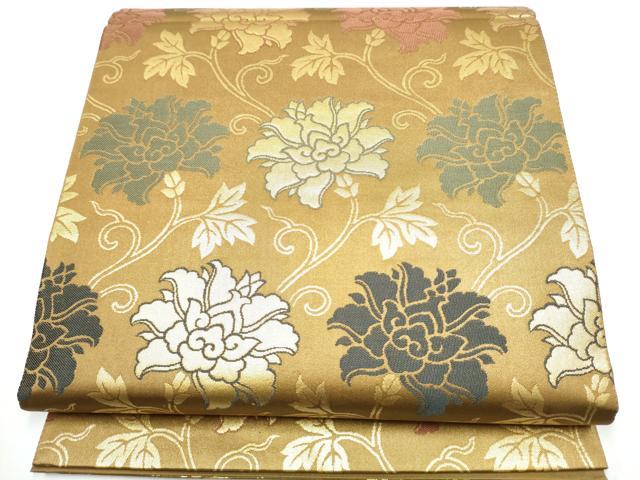 平和屋着物●六通柄袋帯　利休好み　名物裂　金糸　正絹　逸品　CABG6062hy