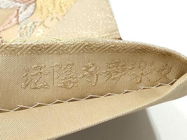 平和屋着物●六通柄袋帯　唐織　法隆寺舞楽文　金糸　正絹　逸品　CABG6067hy