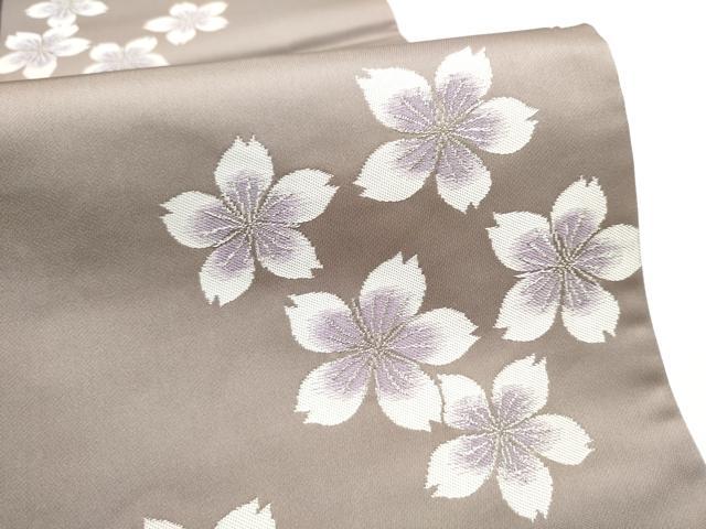 平和屋着物●世界的人形師　辻村寿三郎　ジュサブロー　六通柄袋帯　舞桜文　銀糸　正絹　逸品　CABG6076hy