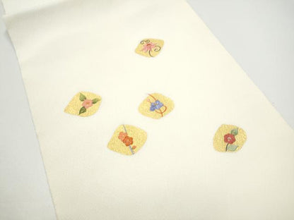平和屋着物●中国三大刺繍　九寸開き名古屋帯　舞花文　金彩　正絹　逸品　CABG6113hy