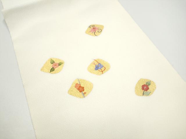 平和屋着物●中国三大刺繍　九寸開き名古屋帯　舞花文　金彩　正絹　逸品　CABG6113hy