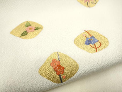 平和屋着物●中国三大刺繍　九寸開き名古屋帯　舞花文　金彩　正絹　逸品　CABG6113hy