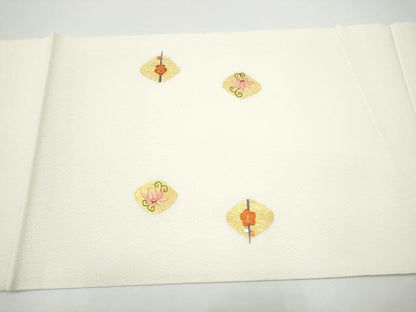 平和屋着物●中国三大刺繍　九寸開き名古屋帯　舞花文　金彩　正絹　逸品　CABG6113hy