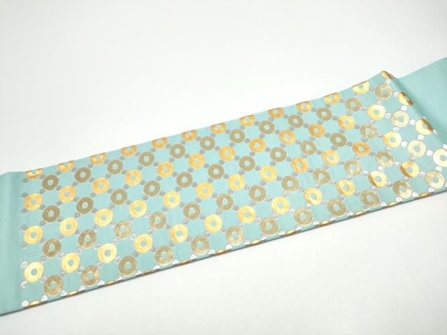 平和屋着物●龍村美術織物　たつむら　九寸名古屋帯　丸文　金銀糸　正絹　逸品　CABG6119hy