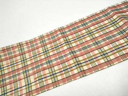 平和屋着物●全通柄　九寸名古屋帯　格子柄　正絹　逸品　CABG6128hy