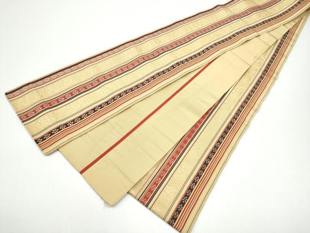 平和屋着物●本場筑前博多織　半幅帯　花間道　正絹　逸品　CABG6132hy