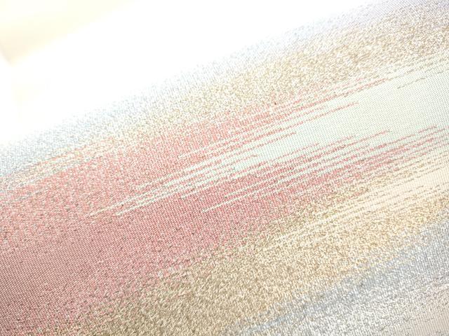 平和屋着物●爪掻き本綴れ　八寸名古屋帯　作家物　霞文　金銀糸　共箱付き　正絹　逸品　CABG6135hy