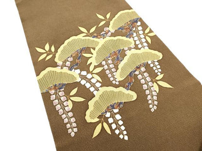 平和屋着物●つけ帯　作家物　型染め　松　金彩　鬼しぼ縮緬　ますいわ屋扱い　正絹　逸品　CABG6138hy