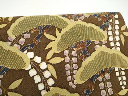 平和屋着物●つけ帯　作家物　型染め　松　金彩　鬼しぼ縮緬　ますいわ屋扱い　正絹　逸品　CABG6138hy