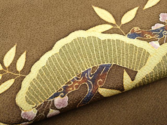平和屋着物●つけ帯　作家物　型染め　松　金彩　鬼しぼ縮緬　ますいわ屋扱い　正絹　逸品　CABG6138hy