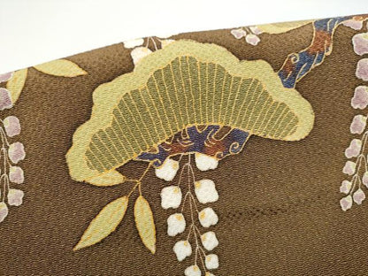 平和屋着物●つけ帯　作家物　型染め　松　金彩　鬼しぼ縮緬　ますいわ屋扱い　正絹　逸品　CABG6138hy