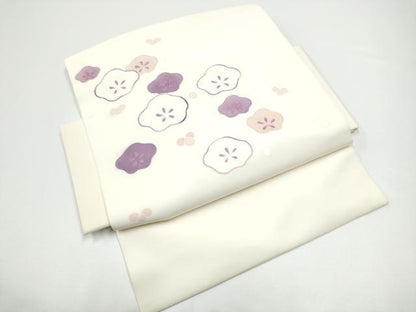 平和屋着物●塩瀬　つけ帯　ろうけつ染　舞梅文　正絹　逸品　CABG6141hy