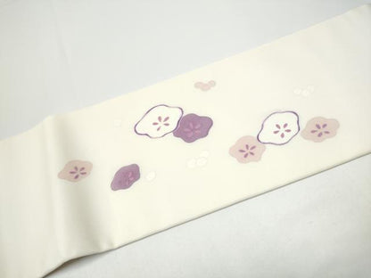 平和屋着物●塩瀬　つけ帯　ろうけつ染　舞梅文　正絹　逸品　CABG6141hy
