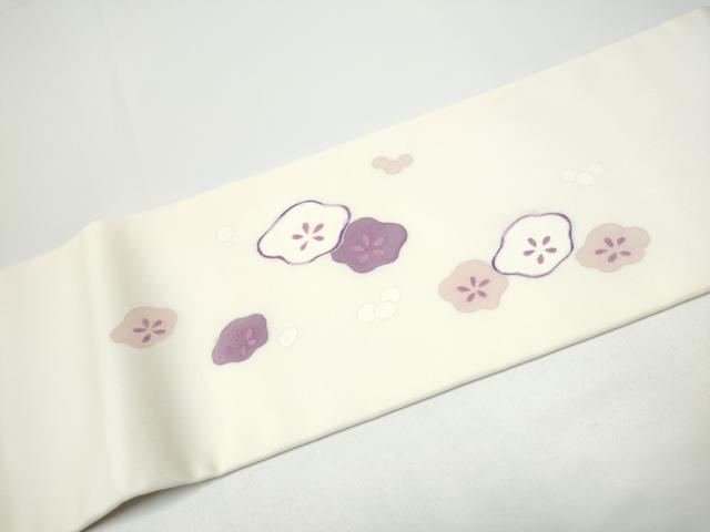 平和屋着物●塩瀬　つけ帯　ろうけつ染　舞梅文　正絹　逸品　CABG6141hy
