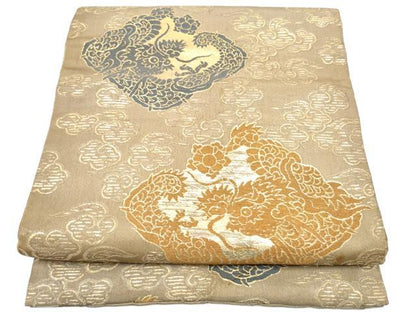 平和屋着物●アンティーク　大正ロマン　つけ帯　雲龍　金糸　正絹　逸品　CABG6142hy