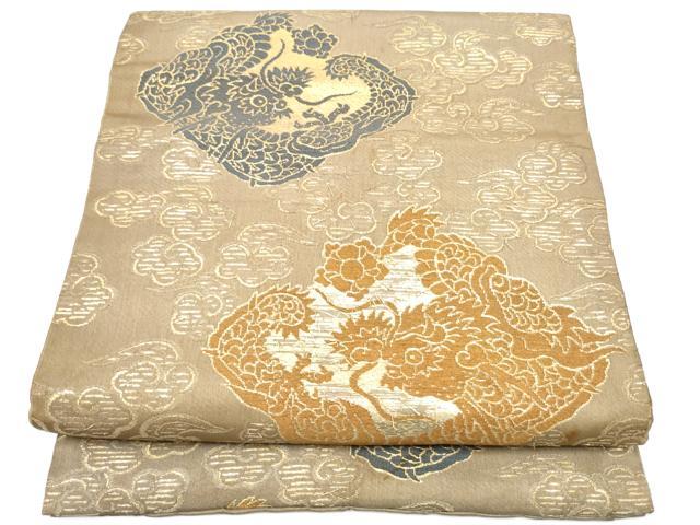平和屋着物●アンティーク　大正ロマン　つけ帯　雲龍　金糸　正絹　逸品　CABG6142hy