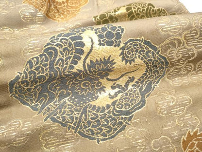 平和屋着物●アンティーク　大正ロマン　つけ帯　雲龍　金糸　正絹　逸品　CABG6142hy