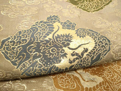 平和屋着物●アンティーク　大正ロマン　つけ帯　雲龍　金糸　正絹　逸品　CABG6142hy