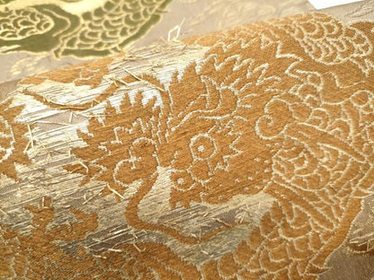 平和屋着物●アンティーク　大正ロマン　つけ帯　雲龍　金糸　正絹　逸品　CABG6142hy
