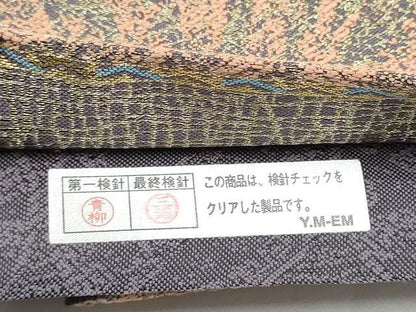 平和屋着物●両面　六通柄袋帯　渦巻き　金銀糸　正絹　逸品　CABG6147hy