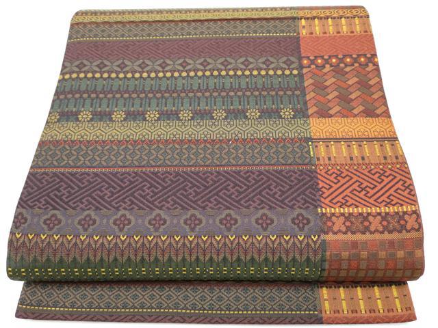 平和屋着物●全通柄袋帯　横段吉祥文　正絹　逸品　CABG6148hy