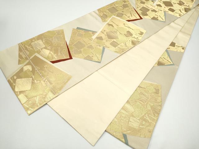 平和屋着物●西陣　川島織物　六通柄　本袋帯　色紙重ね文　金糸　正絹　逸品　CABG6149hy