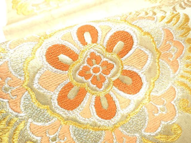 平和屋着物●西陣　川島織物　六通柄　本袋帯　花唐草文　金銀糸　引箔　正絹　逸品　CABG6150hy