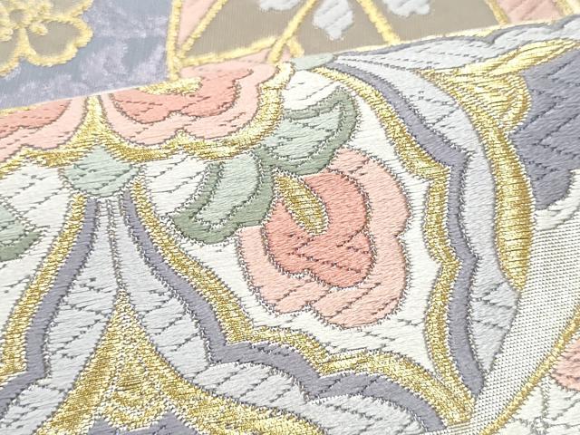 平和屋着物●六通柄袋帯　唐織　花毬文　金糸　正絹　逸品　CABG6151hy