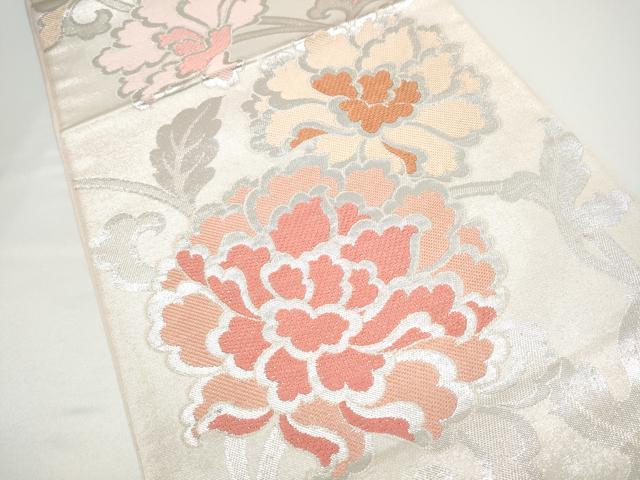 平和屋着物●西陣　川島織物　六通柄　本袋帯　花唐草文　銀糸　正絹　逸品　CABG6157hy