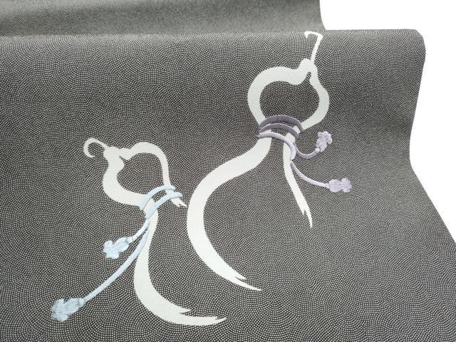 平和屋着物●太鼓柄袋帯　刺繍　瓢箪　鮫小紋柄　正絹　逸品　CABG6159hy