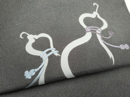 平和屋着物●太鼓柄袋帯　刺繍　瓢箪　鮫小紋柄　正絹　逸品　CABG6159hy
