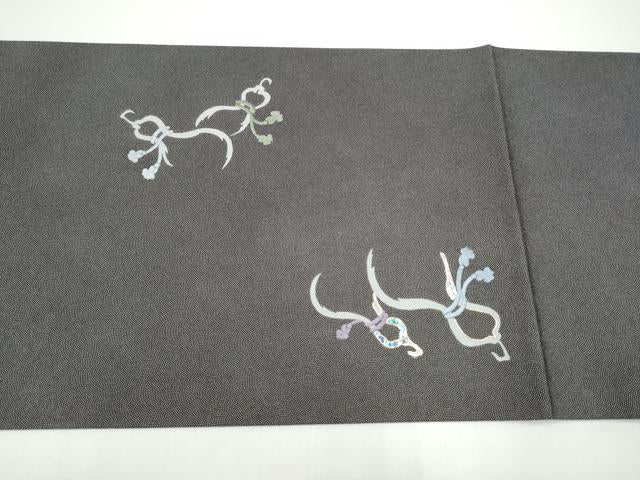 平和屋着物●太鼓柄袋帯　刺繍　瓢箪　鮫小紋柄　正絹　逸品　CABG6159hy